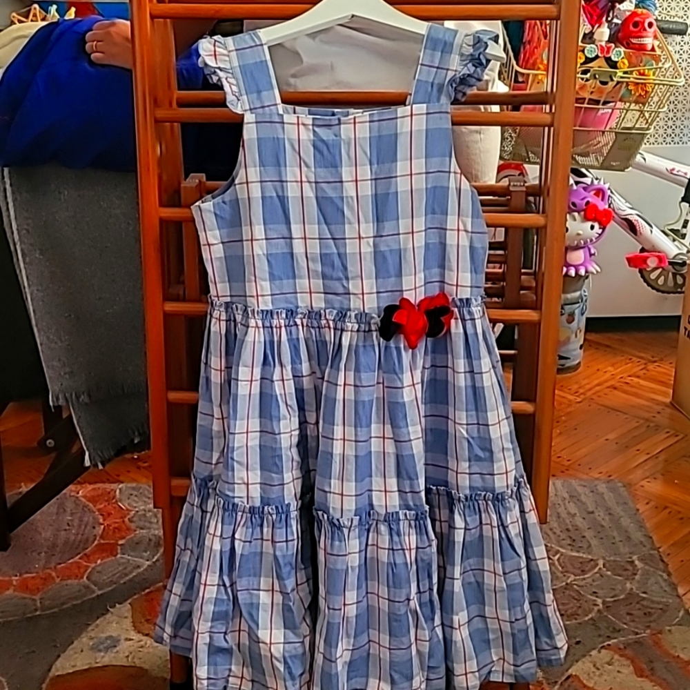 Blue Checked Cotton Dress - 12 year